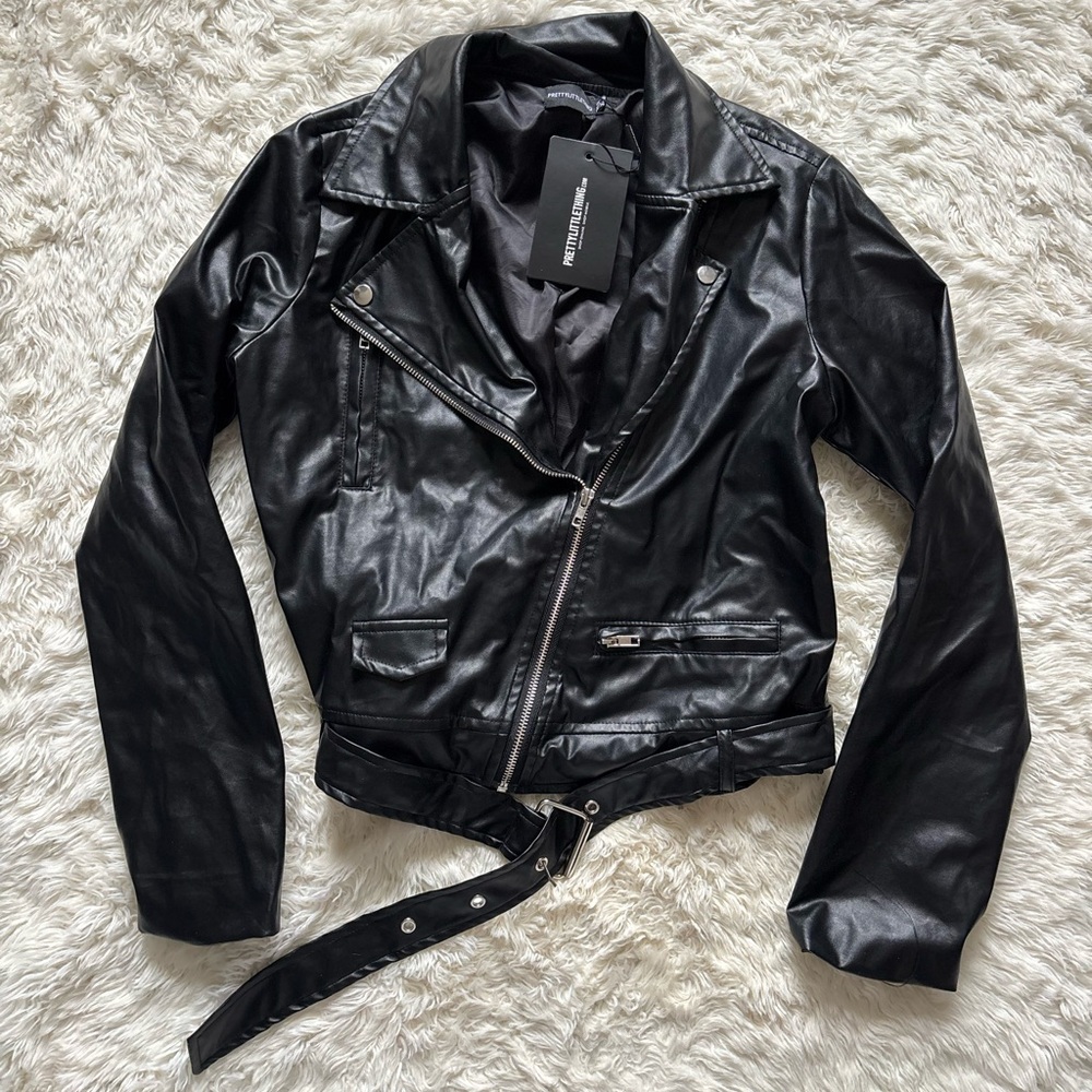PrettyLittleThing Black Faux Leather Jacket
